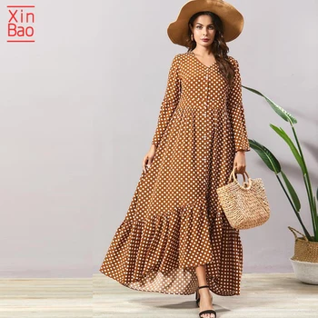 Plus size 4xl 75kgs 2020 yellow dots Elegant femme ladies long sleeve Muslim Dress Abayas Women Caftan Elbise Ramadan Robe 
Plus size 4xl 75kgs 2020 yellow dots Elegant femme ladies long sleeve Muslim Dress Abayas Women Caftan Elbise Ramadan Robe