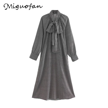 Dress Women Plaid Print Midi Dress Bow Tie Collar Long Sleeve Female Casual Dresses Straight 2020 Spring New Vestidos Blazer za
Dress Women Plaid Print Midi Dress Bow Tie Collar Long Sleeve Female Casual Dresses Straight 2020 Spring New Vestidos Blazer za