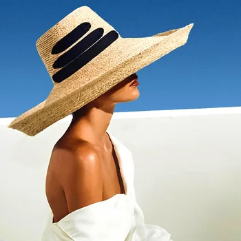 Fashion retro dome curling straps big eaves raffia straw hat outdoor shading catwalk big along the beach woven straw hat
Fashion retro dome curling straps big eaves raffia straw hat outdoor shading catwalk big along the beach woven straw hat