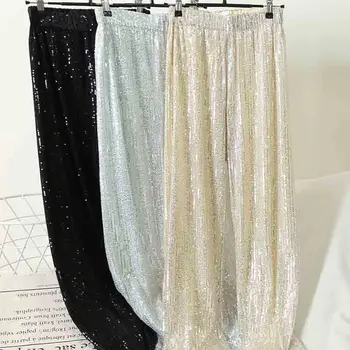 Women's pants spring and autumn new loose high waist sequined wide leg pants women's casual tide Women pants JK62 
Women's pants spring and autumn new loose high waist sequined wide leg pants women's casual tide Women pants JK62