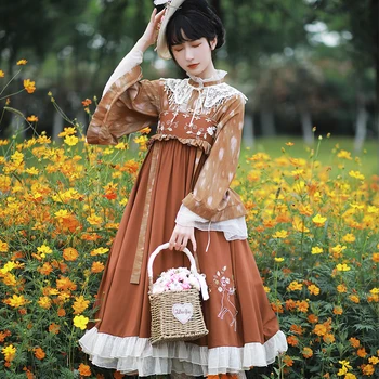 Chinese style suit stand lace long sleeve printing lolita dress+cute embroidery high waist sleeveless kawaii dress gothic lolita
Chinese style suit stand lace long sleeve printing lolita dress+cute embroidery high waist sleeveless kawaii dress gothic lolita