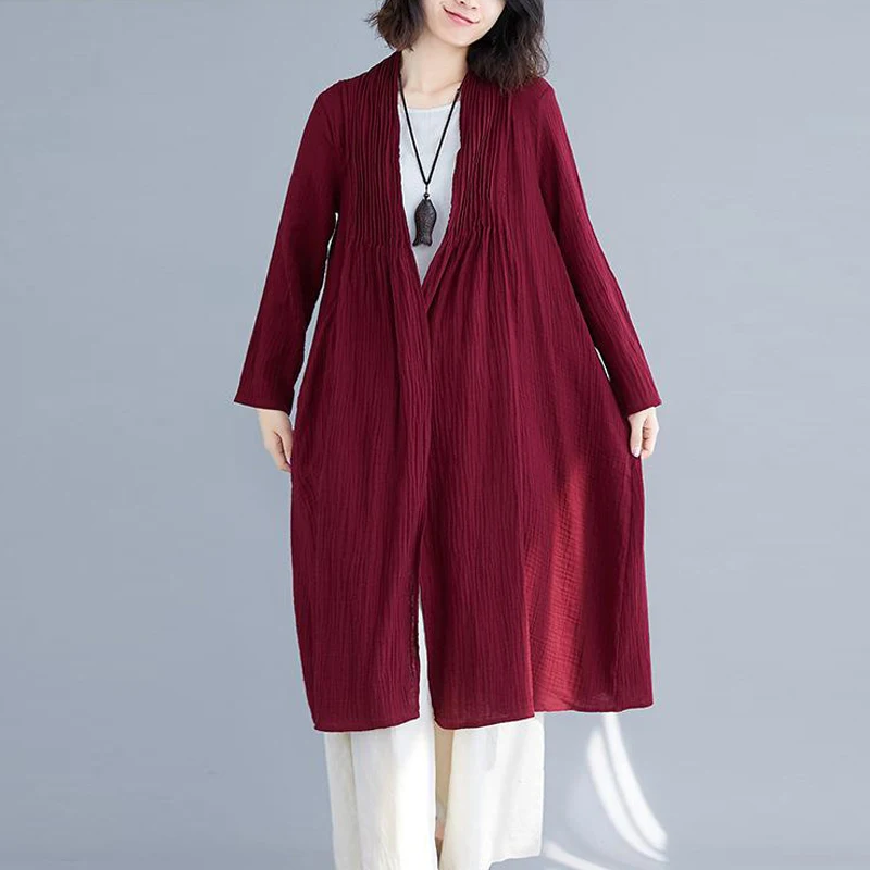 Johnature New Simple Fashion Solid Color All-match Long Sleeve Cardigan Windwear 2019 Autumn Loose Comfortable Women Long Coats
Johnature New Simple Fashion Solid Color All-match Long Sleeve Cardigan Windwear 2019 Autumn Loose Comfortable Women Long Coats