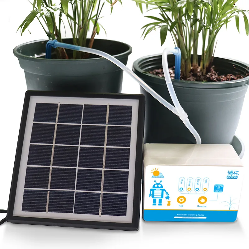 New Garden Drip Irrigation Intelligent Automatic Watering Device Solar Energy Charging Potted Plant Water Pump Timer System
New Garden Drip Irrigation Intelligent Automatic Watering Device Solar Energy Charging Potted Plant Water Pump Timer System