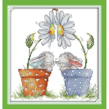 Little Rabbits In Pot Cartoon Baby Room Decoration Counted Print on Canvas DMC 14CT 11CT Cross Stitch Kits,embroidery Needlework
Little Rabbits In Pot Cartoon Baby Room Decoration Counted Print on Canvas DMC 14CT 11CT Cross Stitch Kits,embroidery Needlework