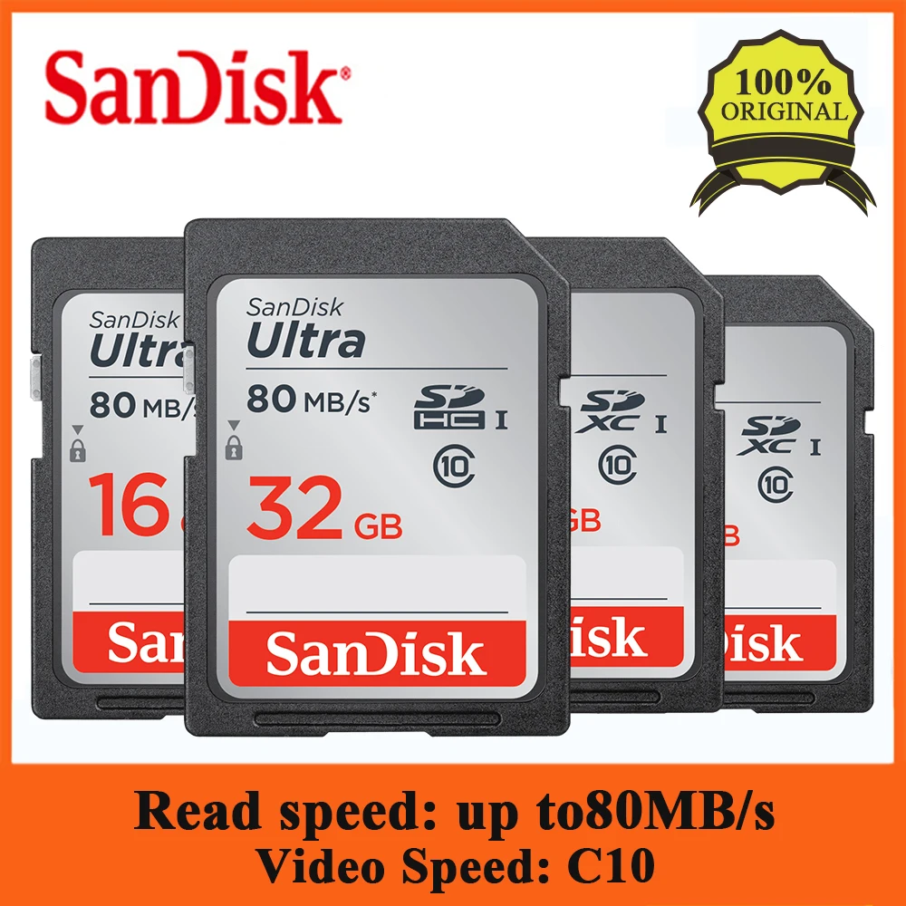

SanDisk Ultra Micro SD Card 128GB 64GB 32GB 16GB microSDHC SDXC UHS-I Memory Card TF Card 80MB/s Class10 U3 For Camera 4K Video