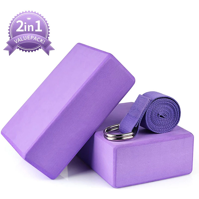 Yoga Block Set (2 Pack Yoga Blocks & 1 Yoga Strap) High Density Soft EVA Foam for Yoga,Pilates,Stretching,Meditation, Fitness
Yoga Block Set (2 Pack Yoga Blocks & 1 Yoga Strap) High Density Soft EVA Foam for Yoga,Pilates,Stretching,Meditation, Fitness
