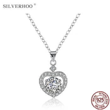 SILVERHOO 925 Sterling Silver Heart-shape Necklace For Women Cubic Zircon Necklace Pendant Ladies Wedding Romantic Fine Jewelry
SILVERHOO 925 Sterling Silver Heart-shape Necklace For Women Cubic Zircon Necklace Pendant Ladies Wedding Romantic Fine Jewelry