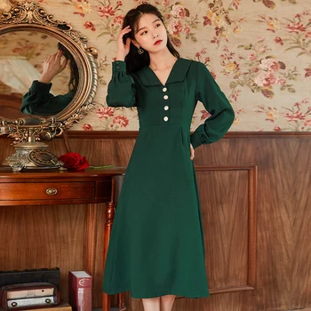 2019 Vintage Women dress Slim Full Sleeve French Accept Waist Long Elder Sister Fan Base Dresses Green 837
2019 Vintage Women dress Slim Full Sleeve French Accept Waist Long Elder Sister Fan Base Dresses Green 837