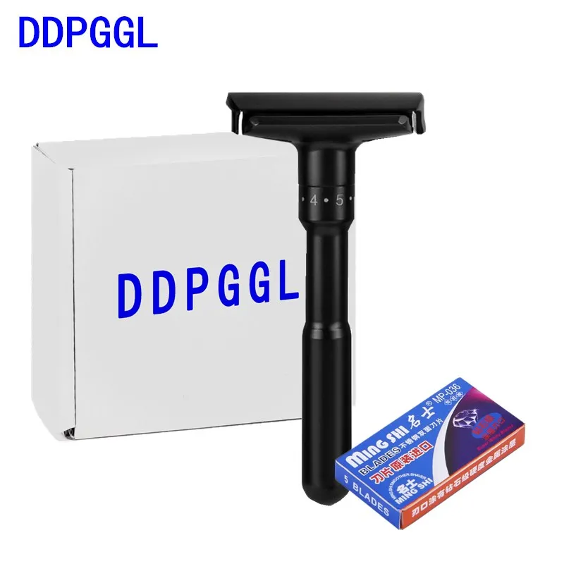 DDPGGL Men Double Shaver Razor Luxurious Black Adjustable Safety Razor Classic Stand Safety Razor Men Shaving 5 Gift Blades
DDPGGL Men Double Shaver Razor Luxurious Black Adjustable Safety Razor Classic Stand Safety Razor Men Shaving 5 Gift Blades