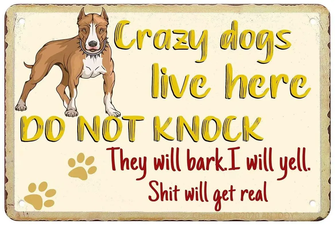 Tin Signs - Crazy Dogs Live Here Do not Knock - Vintage Metal Sign for Cafe Home Farm Supermarket Bar Pub Garage Hotel Diner
Tin Signs - Crazy Dogs Live Here Do not Knock - Vintage Metal Sign for Cafe Home Farm Supermarket Bar Pub Garage Hotel Diner
