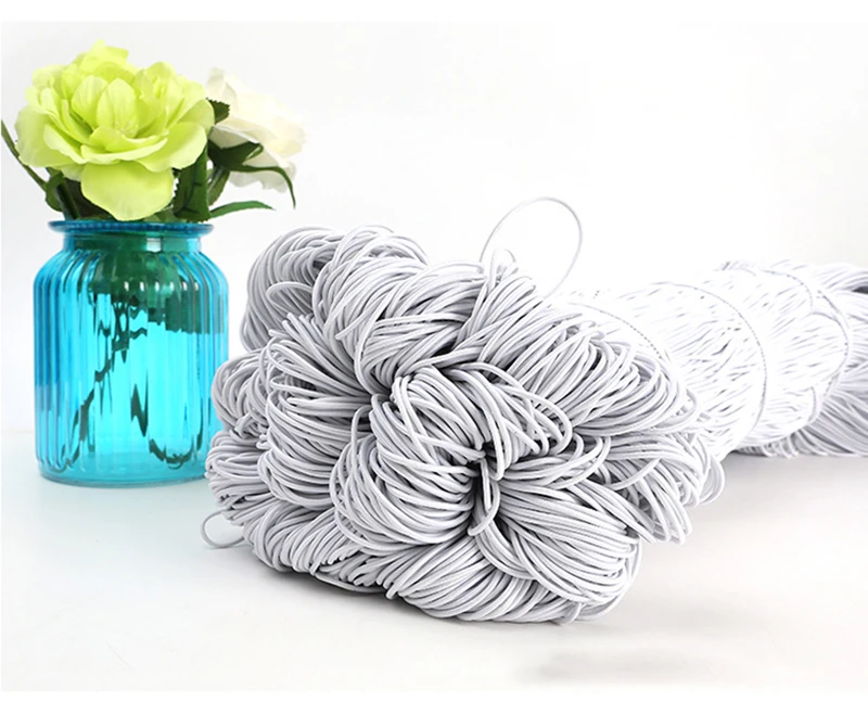 Wholesale 1mm 2mm 3mm 4mm White Black Thin Round Elastic Bands Elastic Rope Tape Cord Wedding for DIY Sewing Clothes Accessories