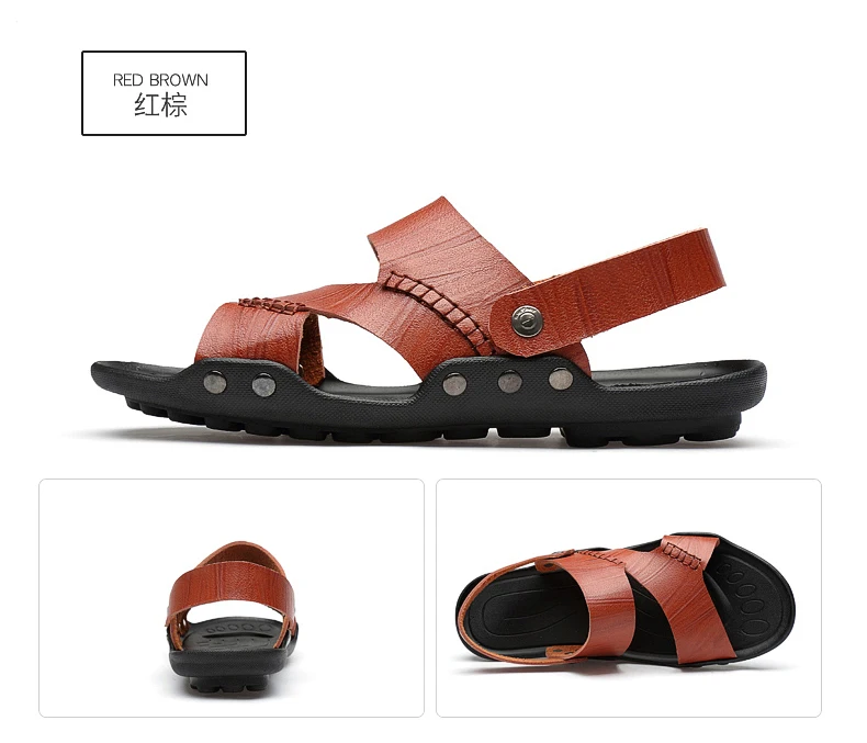 Sandały męskie zrobione ze skóry przezroczyste, rzymskie letnie buty - Sandalias Cuero Hombre Sandalia Rasteira Homme Sandale Ete - Wianko - 30
