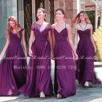 2020 Purple Chiffon Long Bridesmaid Dresses With Appliques A Line Women Vestido De Fiesta De Boda Wedding Party Dress Gown
2020 Purple Chiffon Long Bridesmaid Dresses With Appliques A Line Women Vestido De Fiesta De Boda Wedding Party Dress Gown