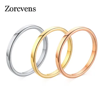 ZORCVENS 2020 New Fashion High quality 2mm Simple Ring Gold Rose Gold Silver Color Couple Wedding Ring for Women Wholesale 
ZORCVENS 2020 New Fashion High quality 2mm Simple Ring Gold Rose Gold Silver Color Couple Wedding Ring for Women Wholesale