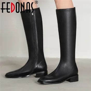 FEDONAS Concise Side Zipper Knee High Boots Genuine Leather Shoes Woman Heels 2020 Fashion Low Heels Party Tight High Boots
FEDONAS Concise Side Zipper Knee High Boots Genuine Leather Shoes Woman Heels 2020 Fashion Low Heels Party Tight High Boots