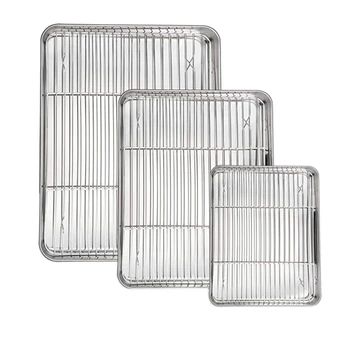 Baking Sheet with Wire Rack Set Cookie Sheet Pan Insert for Oven Cooling Grill Nonstick Sheet Bacon Stainless Steel
Baking Sheet with Wire Rack Set Cookie Sheet Pan Insert for Oven Cooling Grill Nonstick Sheet Bacon Stainless Steel