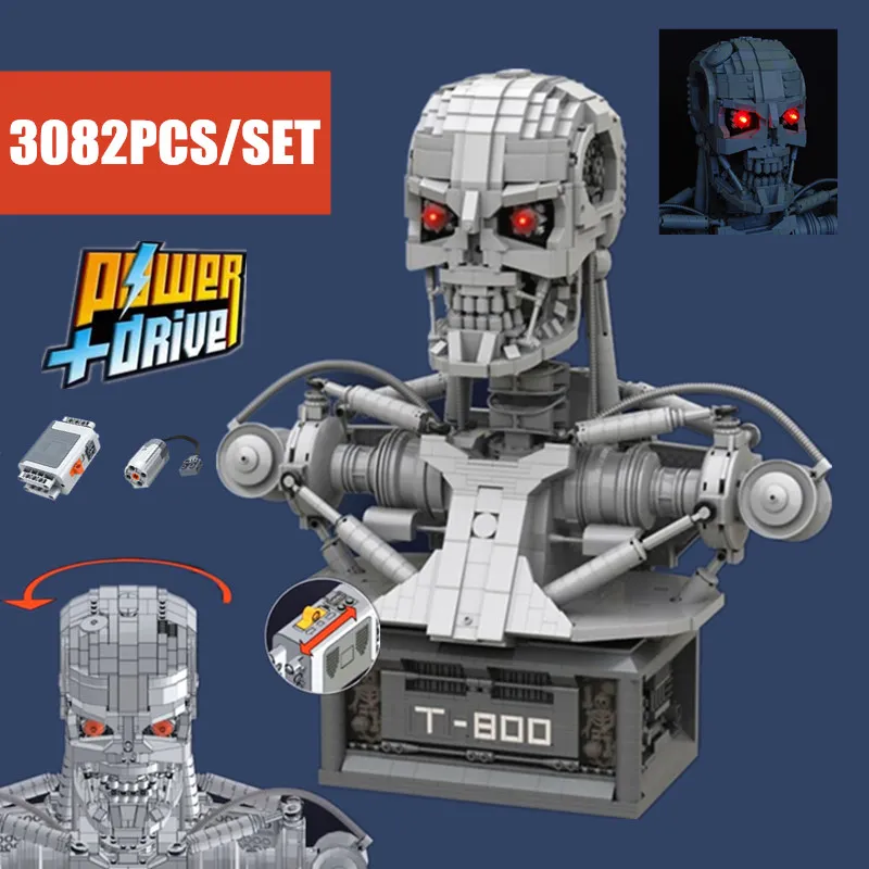 MOC PF Terminator T-800 Bust MOC-20570 Fit Legoings Technic Robot Power Function Building Blocks Bricks Children Kid Toy Gift
MOC PF Terminator T-800 Bust MOC-20570 Fit Legoings Technic Robot Power Function Building Blocks Bricks Children Kid Toy Gift