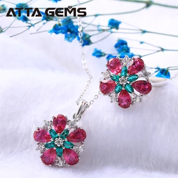 Ruby Sterling Silver Jewerly Set Wedding Engagement Jewerly Set Created Ruby for Women Romantic Charming Style For Wife
Ruby Sterling Silver Jewerly Set Wedding Engagement Jewerly Set Created Ruby for Women Romantic Charming Style For Wife