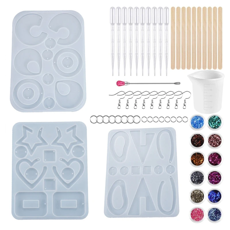 157 Pack Silicone Earring Molds Jewelry Epoxy Resin Molds Earring Drop Dangle Resin Earring Mold for DIY Fashion Earring
157 Pack Silicone Earring Molds Jewelry Epoxy Resin Molds Earring Drop Dangle Resin Earring Mold for DIY Fashion Earring