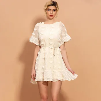 2020 spring summer Sexy lace short dress solid color black white embroidery jacquard halter short sleeve Mini Dress female
2020 spring summer Sexy lace short dress solid color black white embroidery jacquard halter short sleeve Mini Dress female