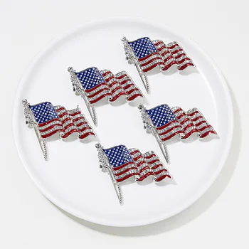 New Style America National Flag Brooch Alloy Diamond Brooch
New Style America National Flag Brooch Alloy Diamond Brooch