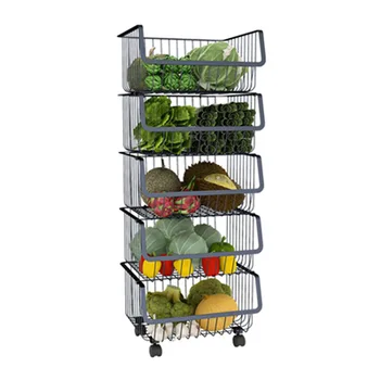 Nordic Wrought Iron Multi-layer Kitchen Rack Floor-to-ceiling Vegetable And Fruit Storage Rack Wheeled Storage Rack
Nordic Wrought Iron Multi-layer Kitchen Rack Floor-to-ceiling Vegetable And Fruit Storage Rack Wheeled Storage Rack
