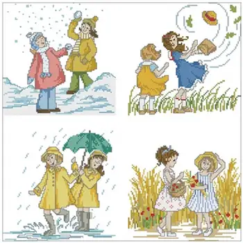 Four Seasons Girls patterns Counted Cross Stitch 11CT 14CT 18CT DIY Cross Stitch Kits Embroidery Needlework Sets home decor
Four Seasons Girls patterns Counted Cross Stitch 11CT 14CT 18CT DIY Cross Stitch Kits Embroidery Needlework Sets home decor