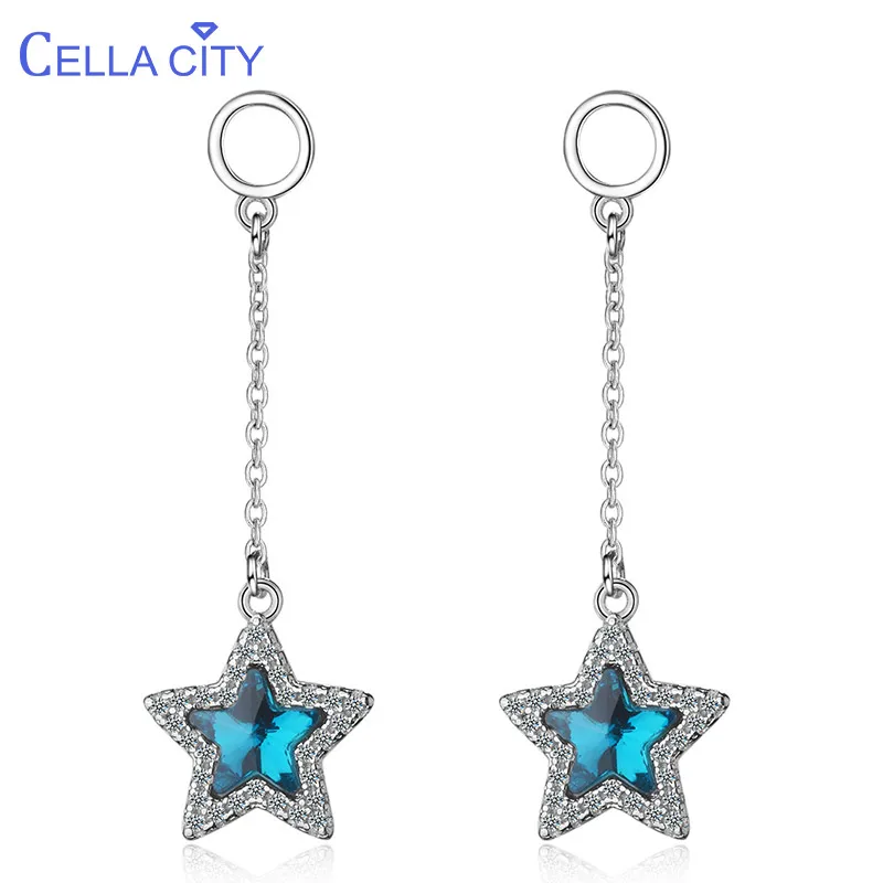 Cellacity Individual Character Long Star Ear drops Aquamarine Silver 925 Jewelry with Gemstones Blue Earrings for Women Gift
Cellacity Individual Character Long Star Ear drops Aquamarine Silver 925 Jewelry with Gemstones Blue Earrings for Women Gift