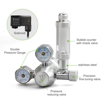 New Fish Tank Aquarium CO2 Regulator CO2 Pressure Regulator with Solenoid Double Pressure Gauge Bubble Counter&Check Valve CO2 D 
New Fish Tank Aquarium CO2 Regulator CO2 Pressure Regulator with Solenoid Double Pressure Gauge Bubble Counter&Check Valve CO2 D