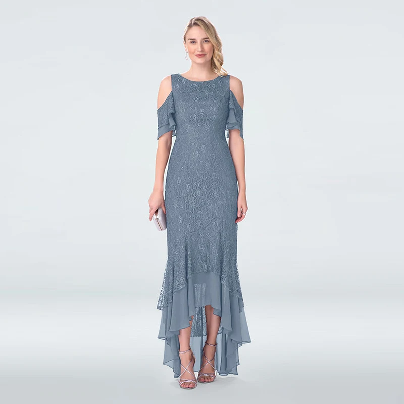 New Arrival Charming Lace Short Front Long Back Mother of the Bride Dresses Jewel Neck Draped Short Sleeves Wedding Party Gowns
New Arrival Charming Lace Short Front Long Back Mother of the Bride Dresses Jewel Neck Draped Short Sleeves Wedding Party Gowns