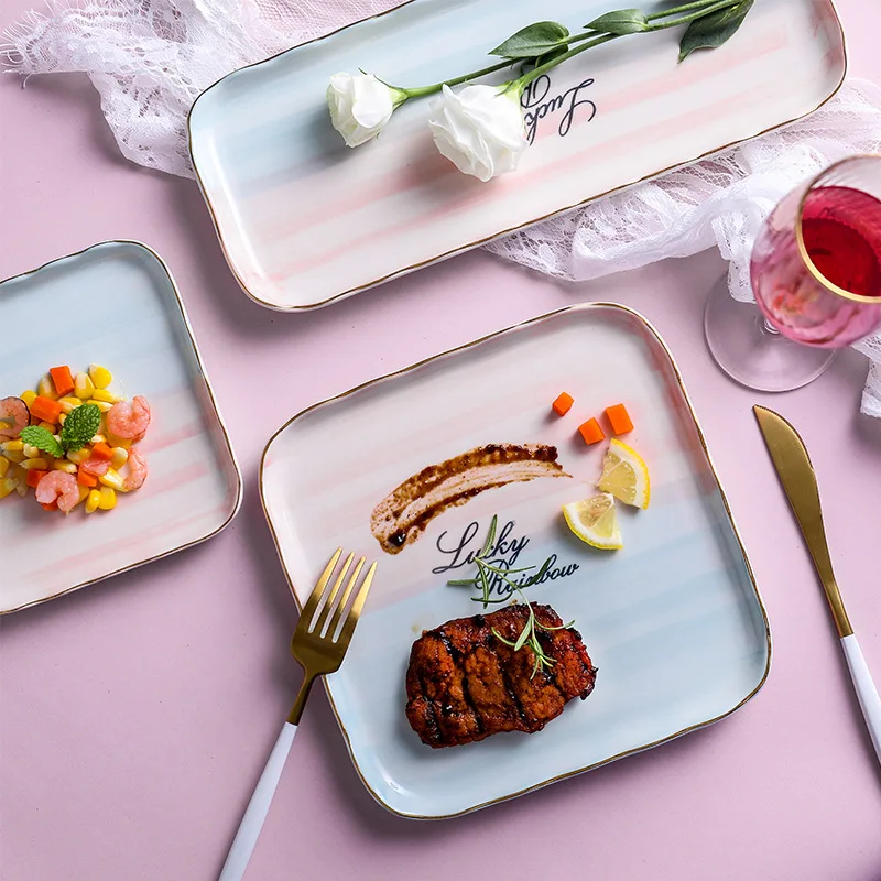 New Ceramic Square Golden Wave Side Tableware Dining Dish Dish Plate Western Steak Dish Creative Decoration Dish Dessert Plate
New Ceramic Square Golden Wave Side Tableware Dining Dish Dish Plate Western Steak Dish Creative Decoration Dish Dessert Plate