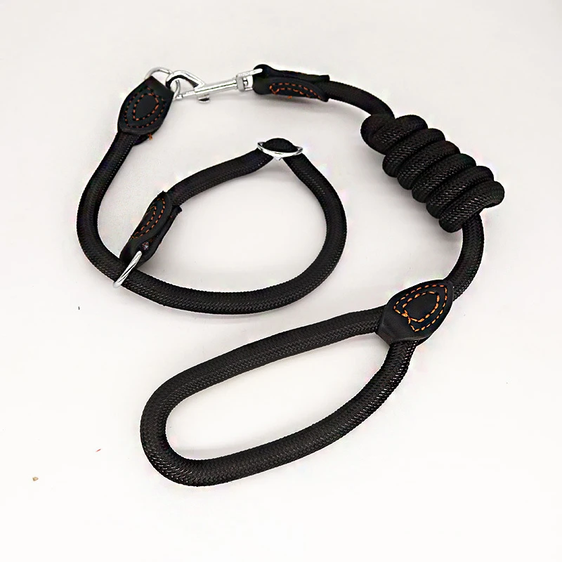 

Large Dog Leash and Slip Collar pet Walking Leads Nylon big Dog Mountain Climbing Leashes adjustable Collars pet Traction rope