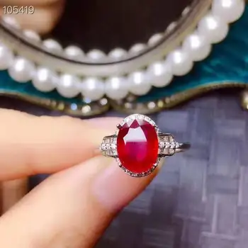 Myanmar 925 silve Natural Ruby Gemstone Ring Women Fine Jewelry 7x9mm 
Myanmar 925 silve Natural Ruby Gemstone Ring Women Fine Jewelry 7x9mm