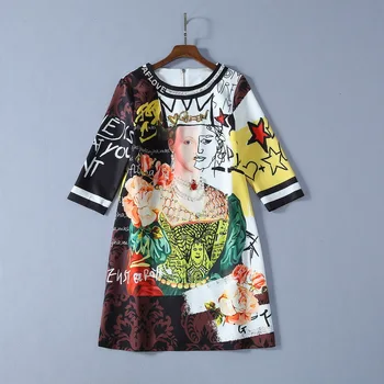 Spring 2020 for European and American women's wear 7 minutes of sleeve Heavy hammer bead Fashionable vintage print dress
Spring 2020 for European and American women's wear 7 minutes of sleeve Heavy hammer bead Fashionable vintage print dress
