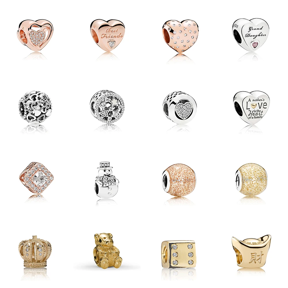 Kakany 2019 100% 925 Sterling Silver 1:1 Gold Crown Gold Teddy Bear Gold Ingot Charm Beaded Woman Heart-shaped Bracelet Jewelry
Kakany 2019 100% 925 Sterling Silver 1:1 Gold Crown Gold Teddy Bear Gold Ingot Charm Beaded Woman Heart-shaped Bracelet Jewelry