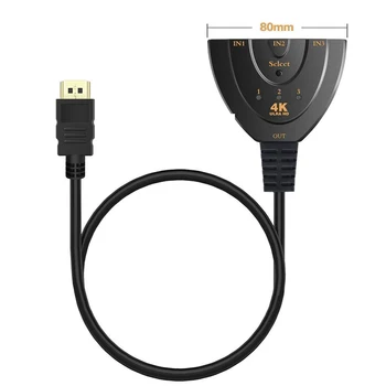 3 In 1 Male To Female HDMI Connector Switcher HDMI Splitter Cable Converter Support 4K 2.5Gbps Bandwidth HDCP Pass-Through
3 In 1 Male To Female HDMI Connector Switcher HDMI Splitter Cable Converter Support 4K 2.5Gbps Bandwidth HDCP Pass-Through