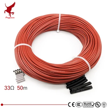 50m 12k 33ohm silicone rubber carbon fiber heating cable 5V-220V floor heating low cost high quality infrared heating wire 
50m 12k 33ohm silicone rubber carbon fiber heating cable 5V-220V floor heating low cost high quality infrared heating wire