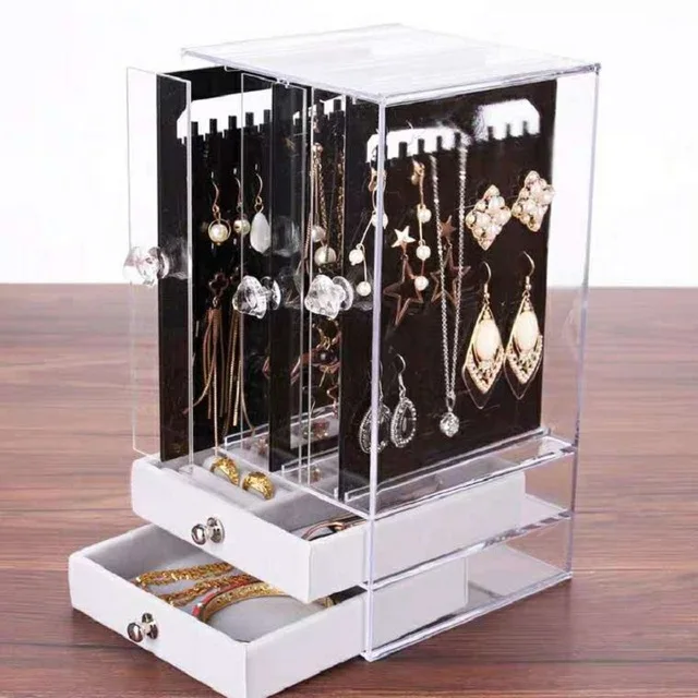 High-end Earrings Plastic Storage Box Portable Earrings Drawer Transparent Dust-proof Display Box Makeup Jewelry Rack Organizer
High-end Earrings Plastic Storage Box Portable Earrings Drawer Transparent Dust-proof Display Box Makeup Jewelry Rack Organizer