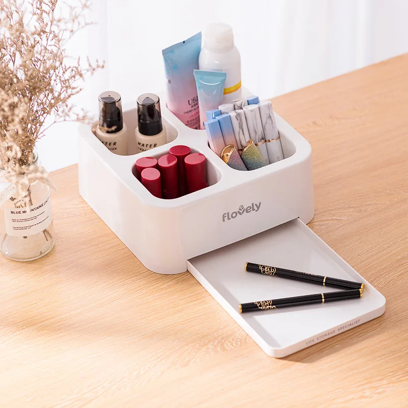 Korean Version of The Square 4 Grid Storage Box with Drawer Pen Holder Pen Multi-function Desktop Makeup Brush Storage Box
Korean Version of The Square 4 Grid Storage Box with Drawer Pen Holder Pen Multi-function Desktop Makeup Brush Storage Box