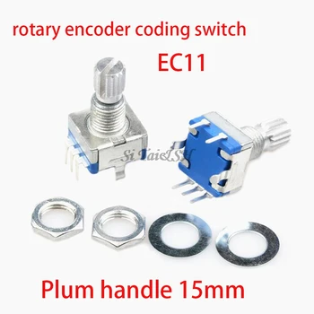 2PCS Plum handle 15mm rotary encoder coding switch / EC11 / digital potentiometer with switch 5 Pin
2PCS Plum handle 15mm rotary encoder coding switch / EC11 / digital potentiometer with switch 5 Pin