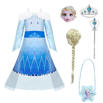 2020 Elsa Dress Girls Party Vestidos Cosplay Girl Clothing Crown Mask Wig Anna Snow Queen Girls Princess Dress Kids Costume
2020 Elsa Dress Girls Party Vestidos Cosplay Girl Clothing Crown Mask Wig Anna Snow Queen Girls Princess Dress Kids Costume