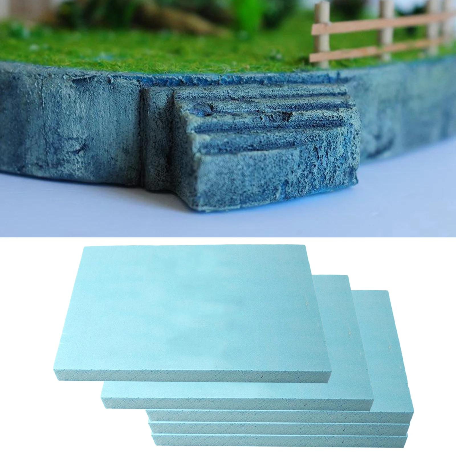 5 Pieces Foam Board Hobby Foam 30cm x 20cm x 2cm Blue Foam Sheet Plate DIY Model Building Kits