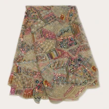 Африканская кружевная ткань последняя Высококачественная 2019 кружевная вышивка французская кружевная свадебная ткань кружево для нигерий...(China)