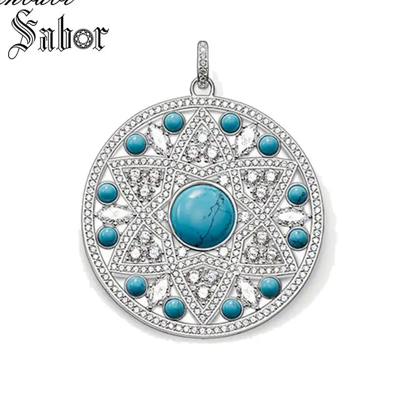 Фото Pendant Ornament Blue Stone For Women 2020 New Gift Jewelry Fit Necklace thomas | Украшения и аксессуары