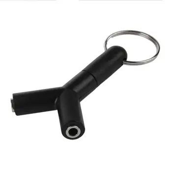 

Mini Y Shaped 3.5mm Jack Stereo o Headset Splitter Connector Adapter Keyring 7.8cm x 3.6cm