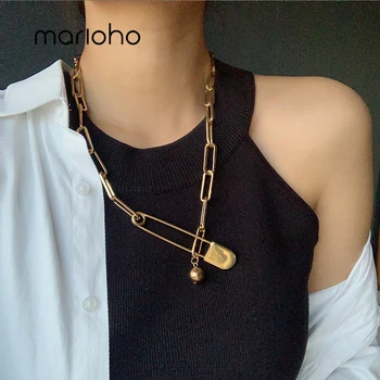 Marioho Fashion Paper Clip Pendant Necklace For Women Hip Hop Simple Clips Chain Temperament Personality Creative Jewelry
Marioho Fashion Paper Clip Pendant Necklace For Women Hip Hop Simple Clips Chain Temperament Personality Creative Jewelry