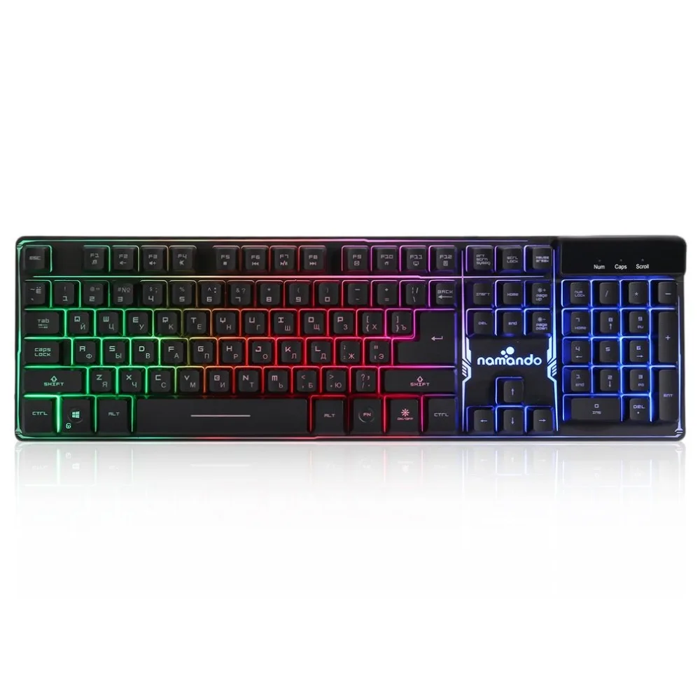 Wired USB 104 Keys Gaming Keyboard Gamer Floating LED Backlit USB Interface Luminous Russian Version Keyboard Free Ship
Wired USB 104 Keys Gaming Keyboard Gamer Floating LED Backlit USB Interface Luminous Russian Version Keyboard Free Ship