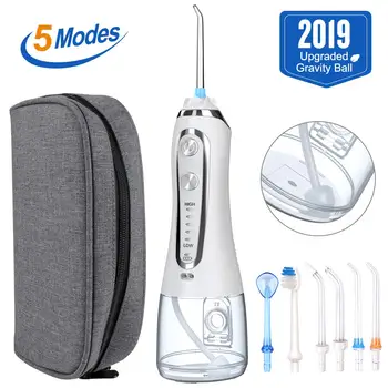 5 Modes Portable Oral Irrigator 240ml Waterproof Dental Water Flosser Jet USB Irrigator Dental Teeth Cleaner + 5 Jet Tips & Bag
5 Modes Portable Oral Irrigator 240ml Waterproof Dental Water Flosser Jet USB Irrigator Dental Teeth Cleaner + 5 Jet Tips & Bag