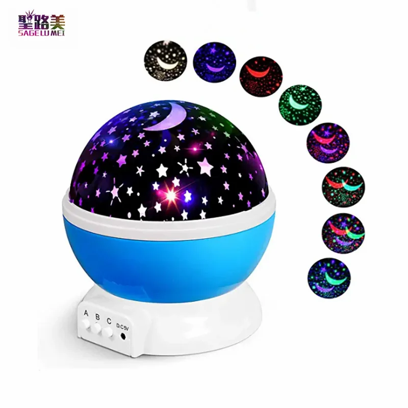 Sky Projector Star Moon Galaxy Night Light For Children Kids Bedroom Decor Rotating Nursery LED Baby Lamp | Лампы и освещение