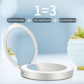 LED Illuminated Compact Makeup Mirror 3X Magnifier, 3000MAh Power Bank, Illumination, Portable, Foldable Suitable for Handbag, P
LED Illuminated Compact Makeup Mirror 3X Magnifier, 3000MAh Power Bank, Illumination, Portable, Foldable Suitable for Handbag, P